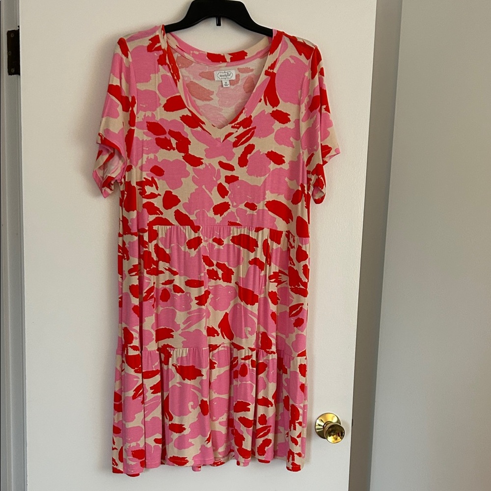 Mud Pie Pink and Red Mini Dress